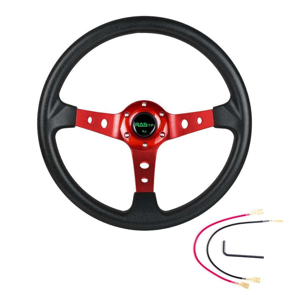 14" Red Steering Wheel with Quick Release Hub Adapter for Mitsubishi Eclipse