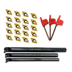 Lathe Tool Kit for Professional Use with Internal Boring Bars and Inserts