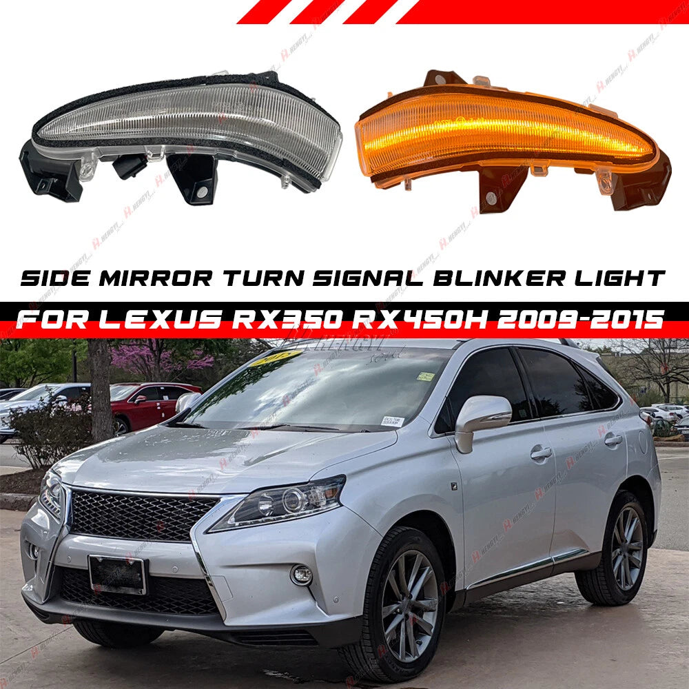 Sequential LED Side Mirror Turn Signal Light for Lexus RX350 RX450H (2009–2015)