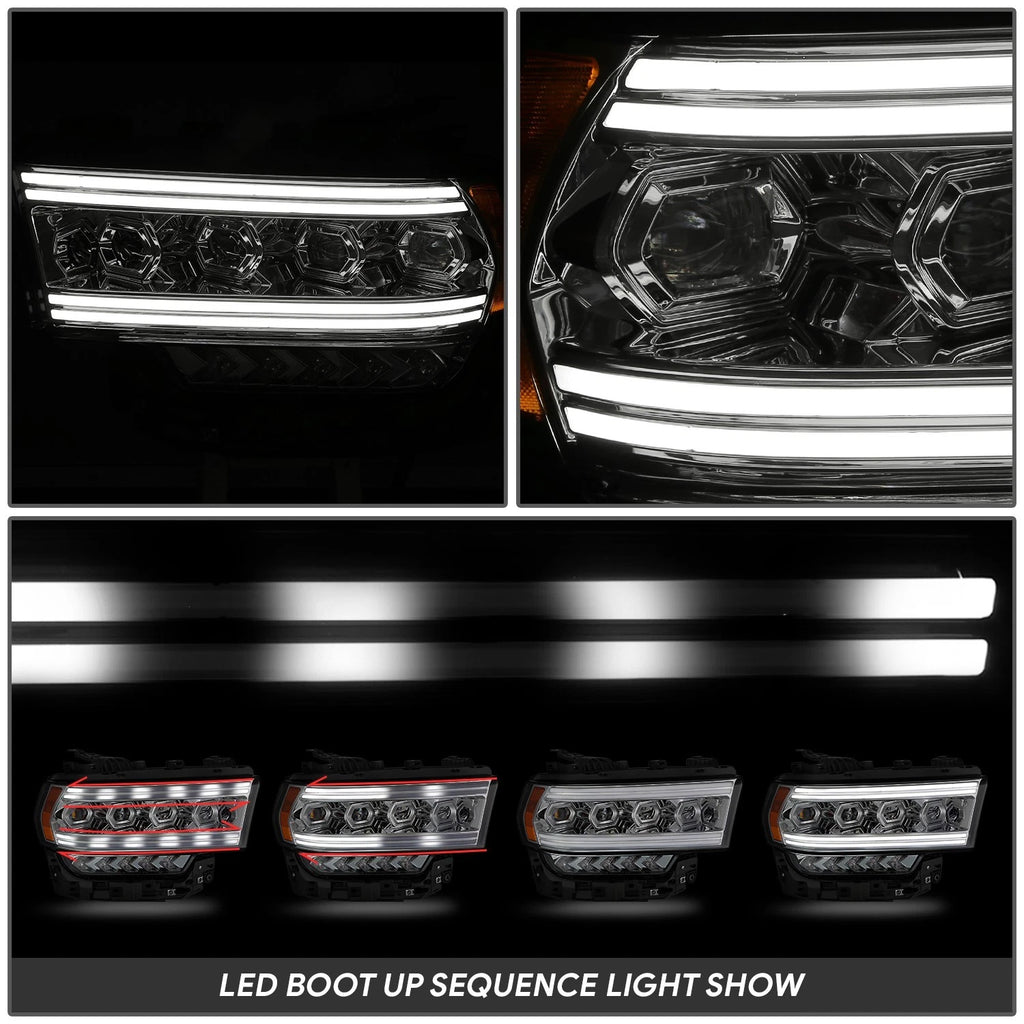 Chrome Amber LED Sequential Chasing Projector Headlight for Ram 2500 (2019–2024)