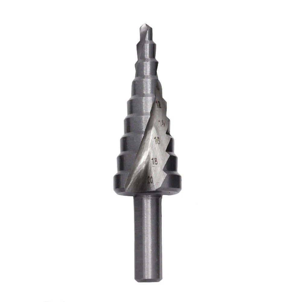 Step Drill Bit Set of 9 HSS Spiral Groove 4-20mm for Fast Chip Removal