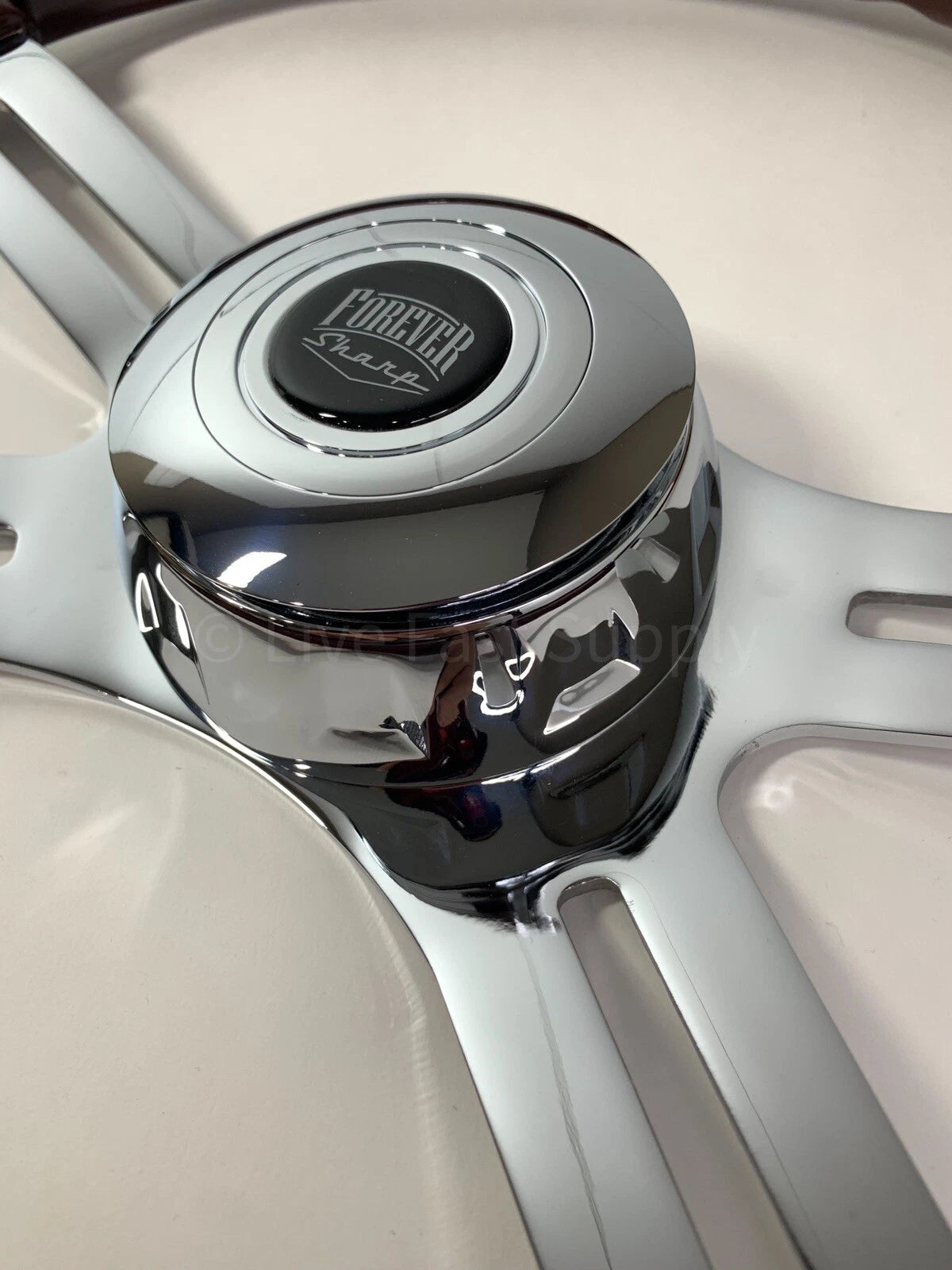 18" Dark Wood Steering Wheel Chrome Dual Spoke for Kenworth Peterbilt Freightliner (2010–2026)
