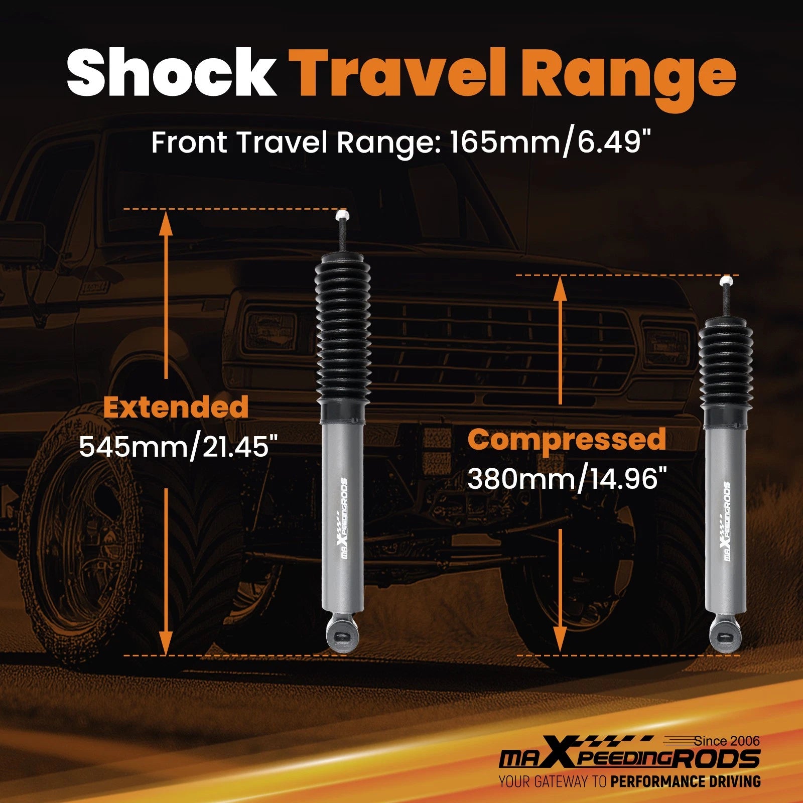 Front Lift Shock for Ford F-150 (1997–2003) 2WD 3-4.5" Lift