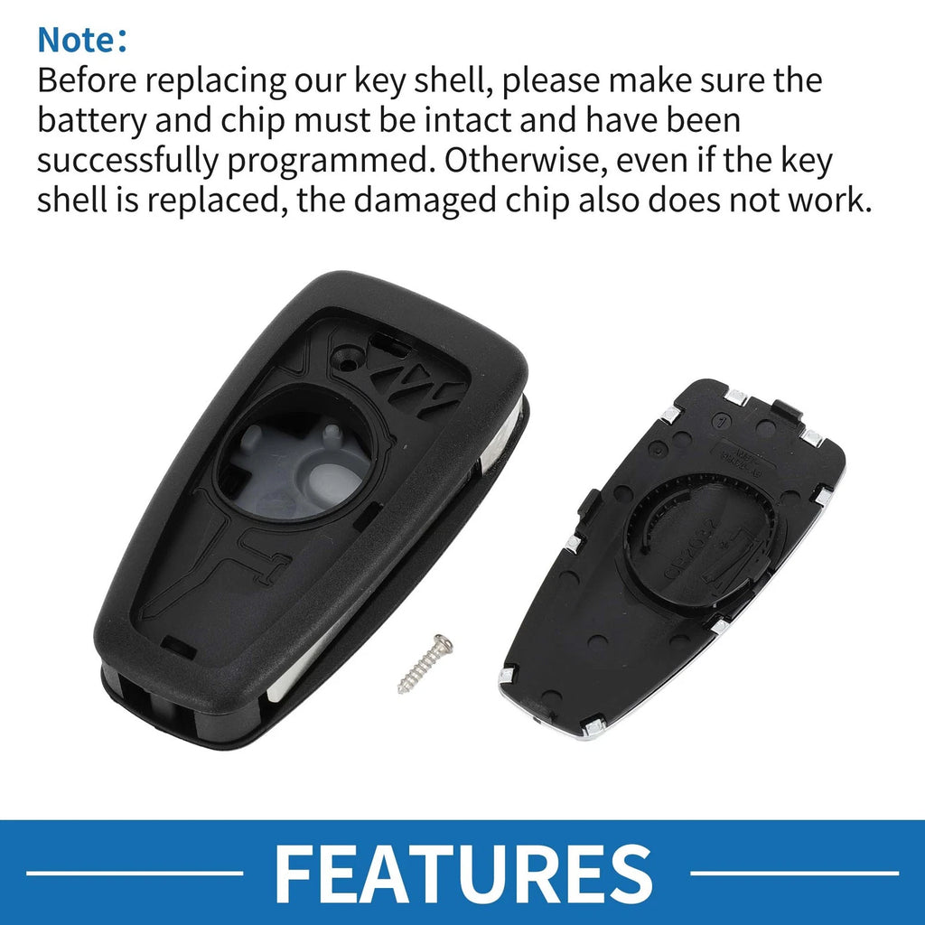 3 Buttons Keyless Entry Remote Key Shell Case for Ford Fiesta Kuga Focus Transit