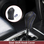 1Pc Gear Shift Knob Cover for Nissan Maxima (2016–2023) Black Blue Faux Leather