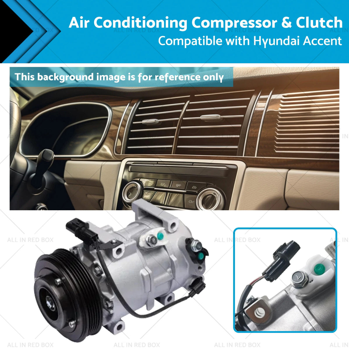 Air Conditioning Compressor & Clutch for Hyundai Accent (2014–2019)