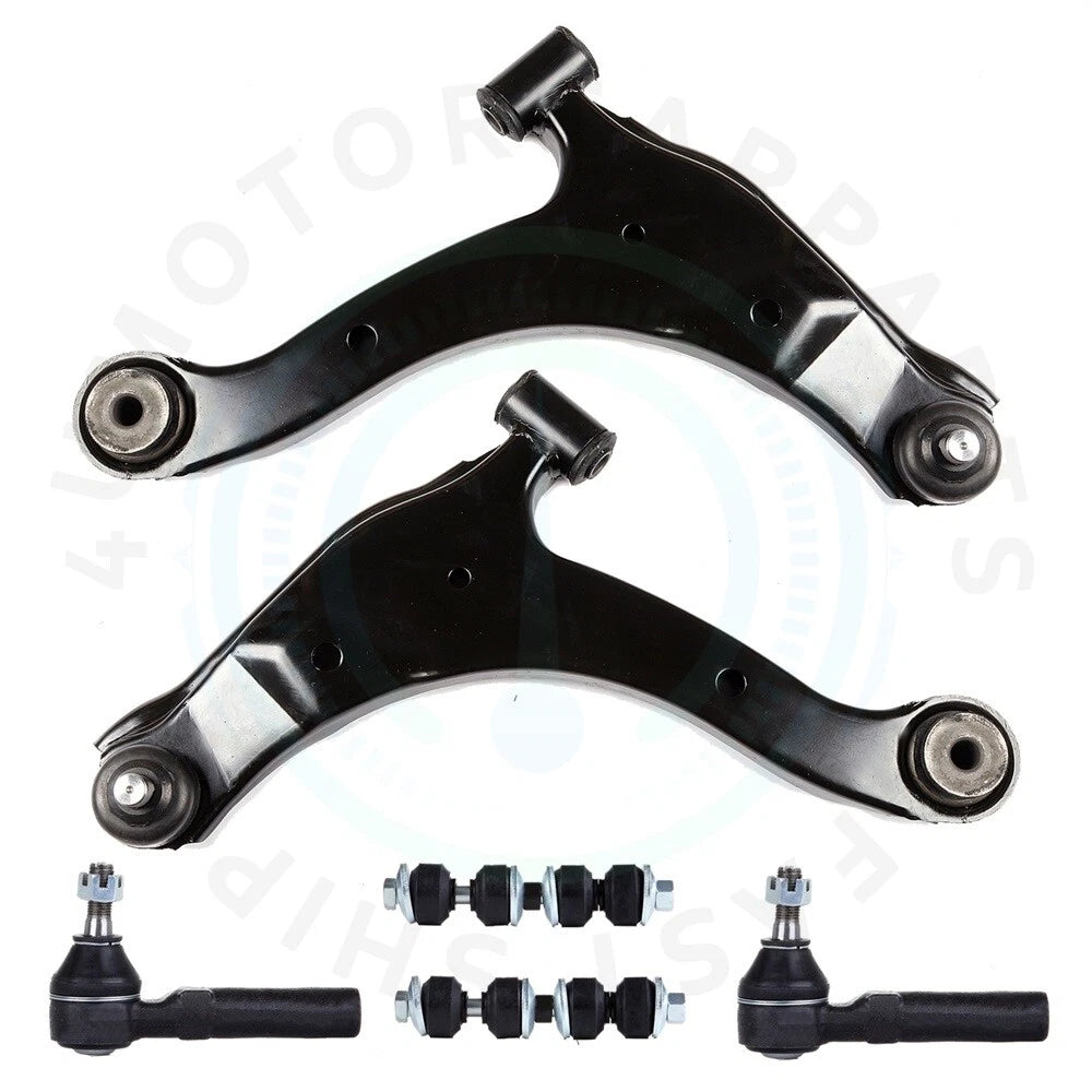 Set of 6 Front Control Arm Ball Joints & Tie Rods for Dodge Neon (2001–2002)