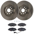 Set of 2 Brake Disc and Pad Kits for VW Golf Audi A3