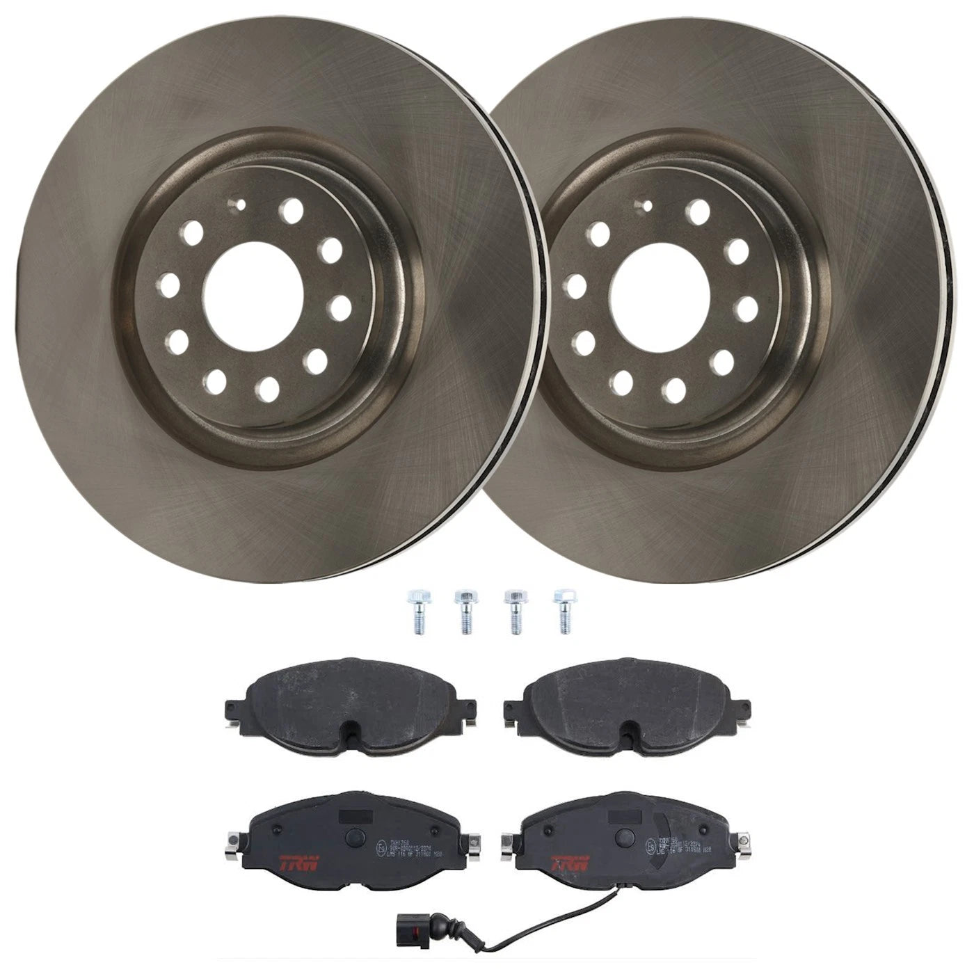 Set of 2 Brake Disc and Pad Kits for VW Golf Audi A3