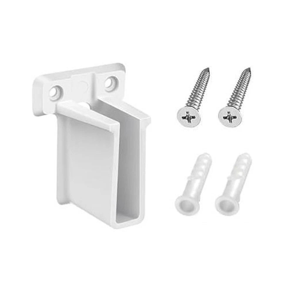 Closet Rod Hardware Brackets for Wardrobe Rod End Support (ABS, White)