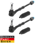Set of 4 Inner & Outer Tie Rods with Steering Rack Boot Kit for BMW E60 (2008-2010)