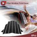 8 Pcs Door Pillar Window Trim for Audi A3 Hatchback (2013–2020) Black Carbon Fiber