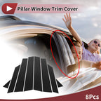 8 Pcs Door Pillar Window Trim for Audi A3 Hatchback (2013–2020) Black Carbon Fiber