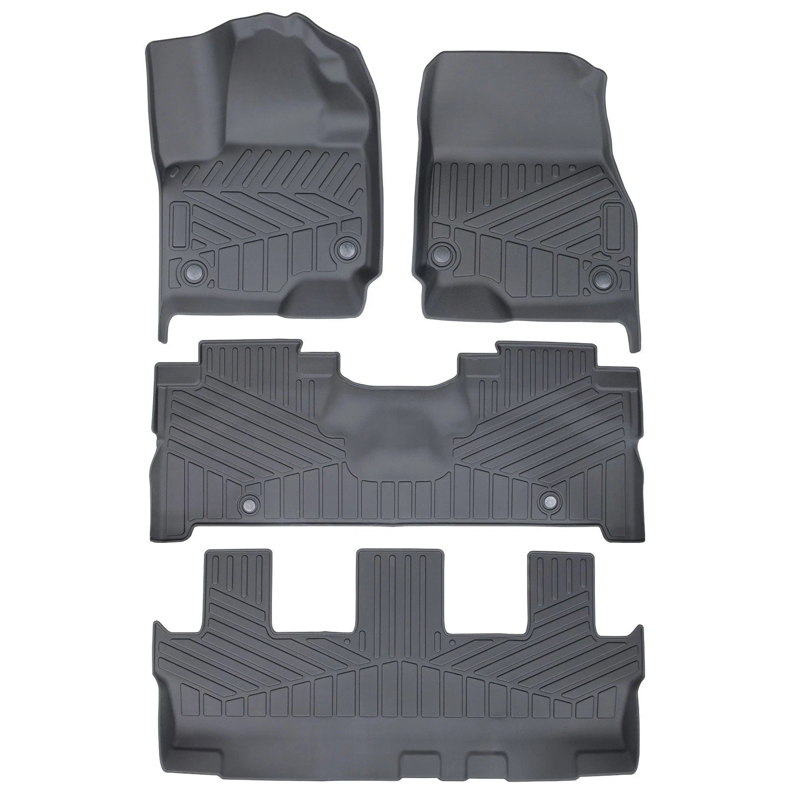 Set of 3 Row Floor Mats for Ford Expedition (2018–2025) TPE All Weather