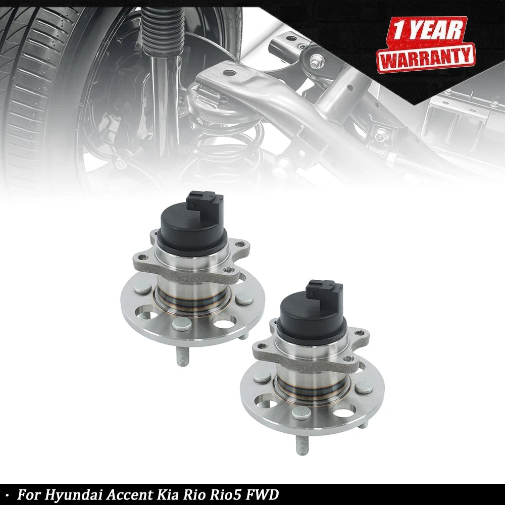 2X Rear Wheel Hub Bearing Assembly for Hyundai Accent, Kia Rio