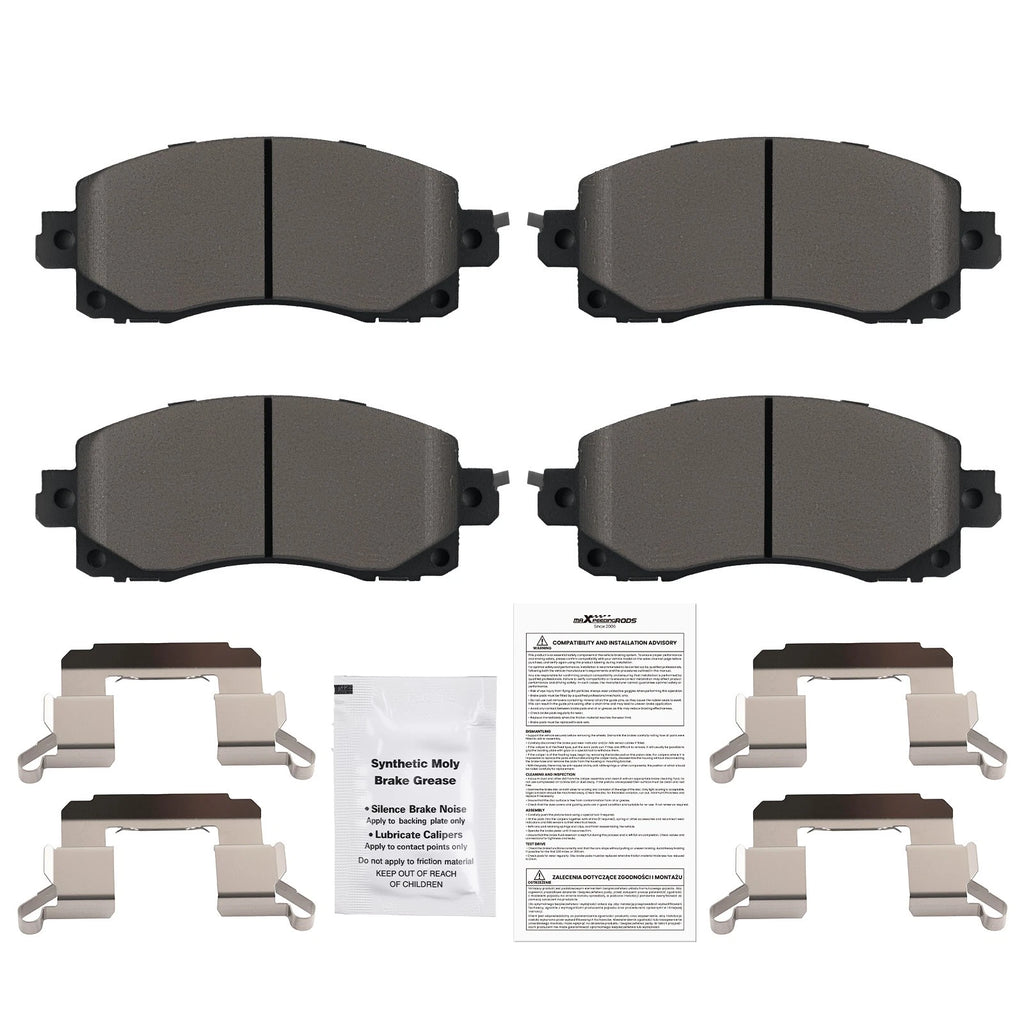 Set of 4 Front Ceramic Brake Pads for Subaru Crosstrek (2018–2025), Legacy (2020–2025)