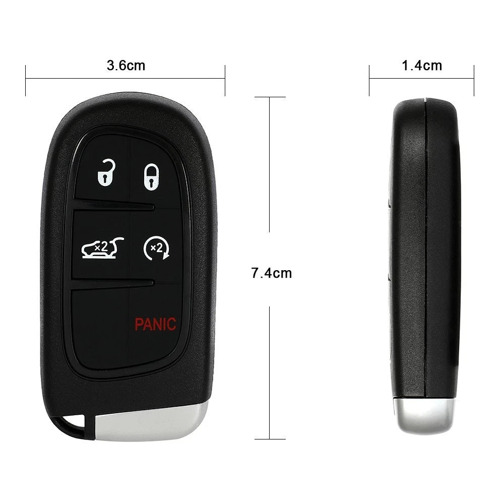 2X Key Fob Shell Replacement for Jeep Cherokee (2014–2020) 5 Buttons