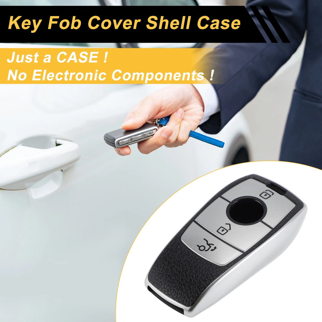 Silver Tone Key Case for Mercedes-Benz A-Class W177 (2017–2021) - 3 Buttons
