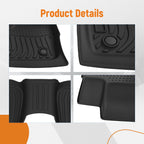 Set of 4 All Weather Black Floor Mats for Ford Fusion Lincoln MKZ (2017–2020)