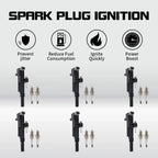 6 Ignition Coils + Plugs for Jeep Liberty (2009–2012) & Dodge Ram 1500 (2009–2010) 3.7L UF640