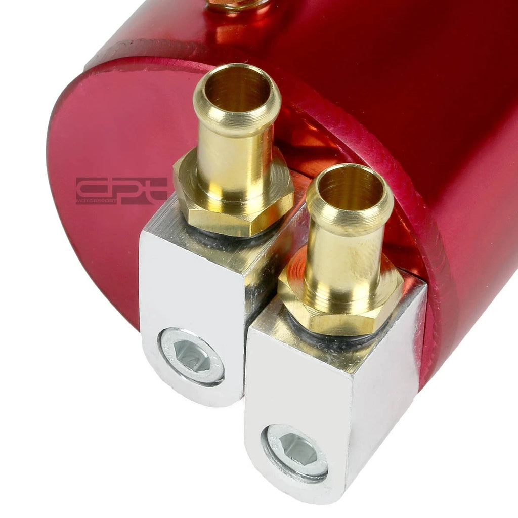 Oil Catch Tank for JDM Vehicles (750ml, Aluminum, Red)