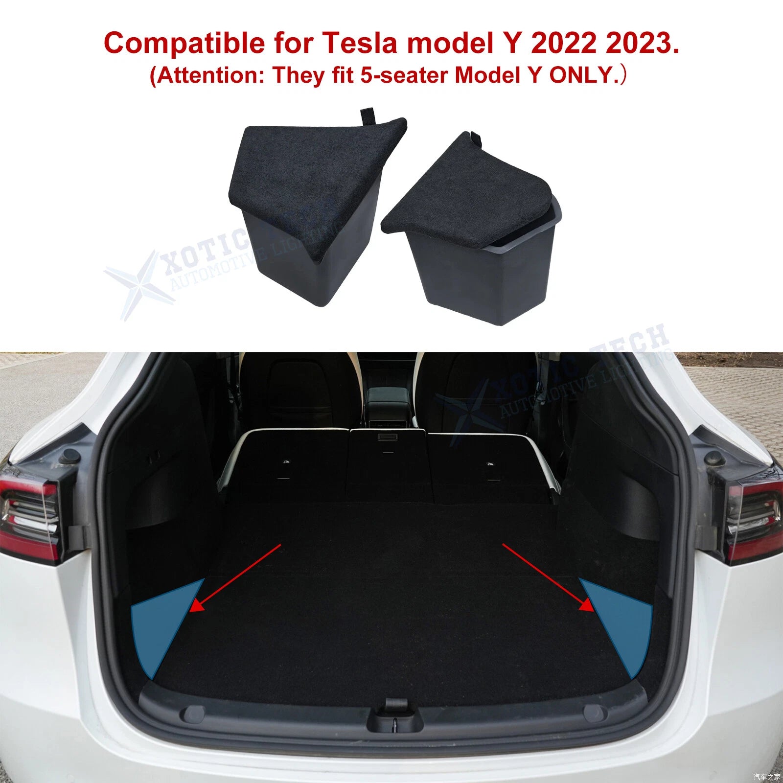 Trunk Side Storage Box for Tesla Model Y (2022–2025)