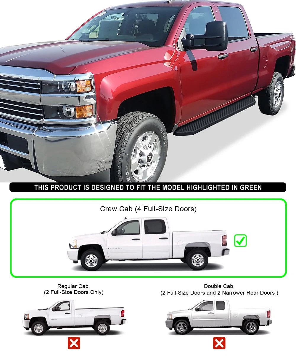 Running Boards for Chevy Silverado GMC Sierra Crew Cab (2001-2007)