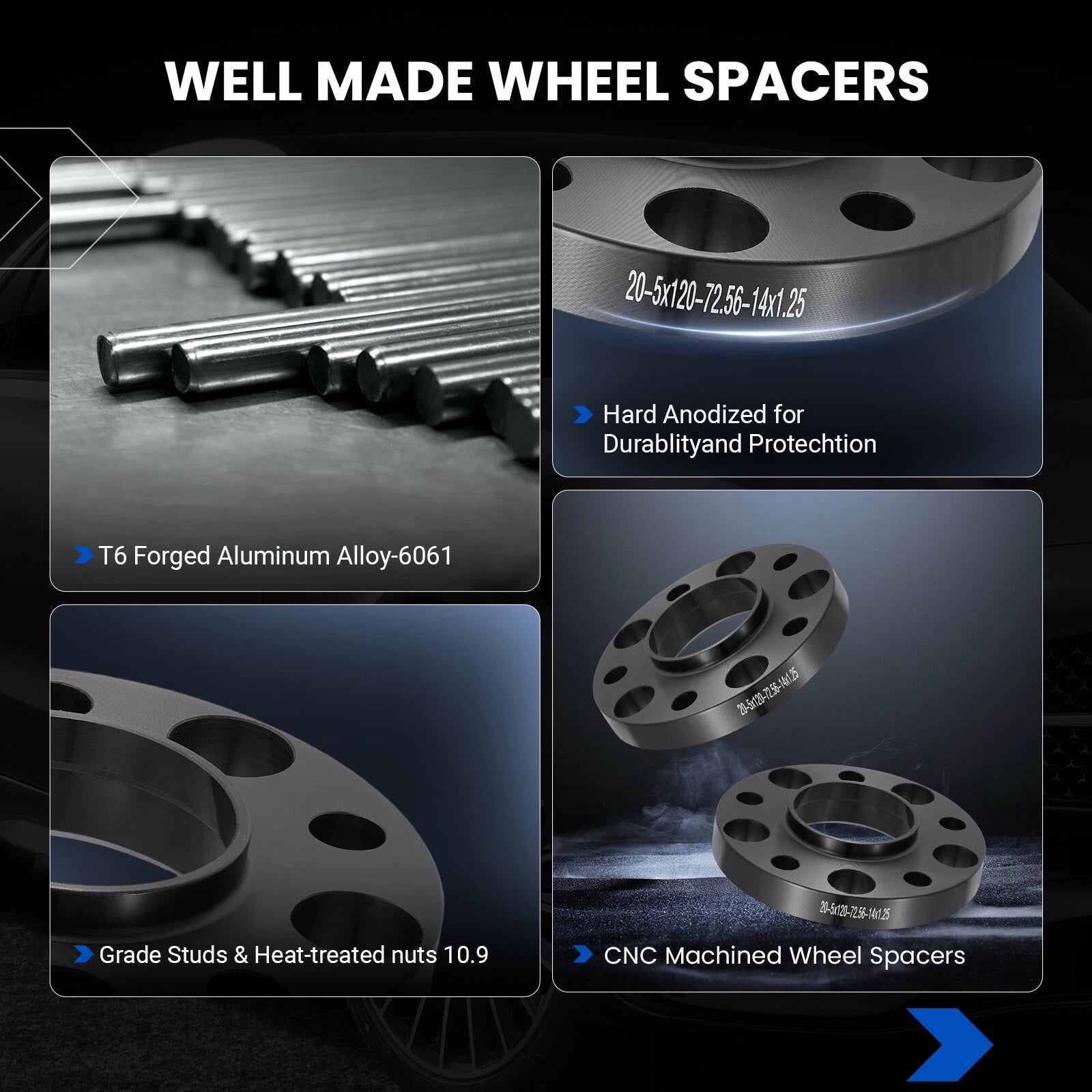 15mm & 20mm Hubcentric Wheel Spacers 5x120 14x1.25 72.56 CB for BMW 535i 650i (2008–2016)
