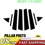 Set of 8 Glossy Black Pillar Posts Trim for Hyundai Elantra (2017â2020)