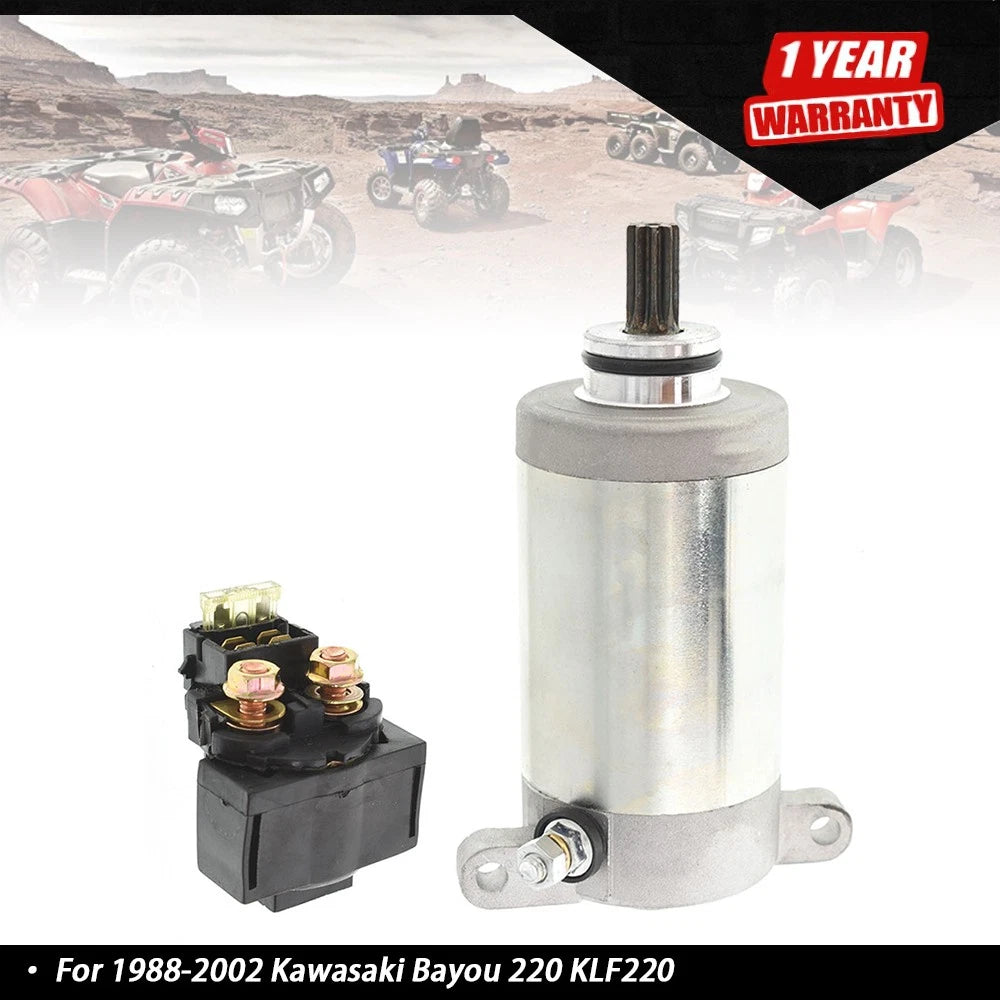 Starter & Relay Solenoid for Kawasaki Bayou 220 (1988-2002)