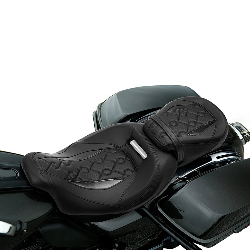 Black Driver Passenger Seats for Harley CVO Road Street Glide (2009–2023)