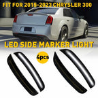 Set of 2 Smoked White LED Rear Front Side Marker Lights for Chrysler 300 (2015–2023)