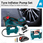 Cordless Portable Tyre Inflator Pump for Makita 18V Battery (Battery Charger)
