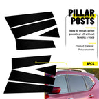 Mirror Black Pillar Post Window Door Trim Cover for Nissan Rogue (2014–2020)