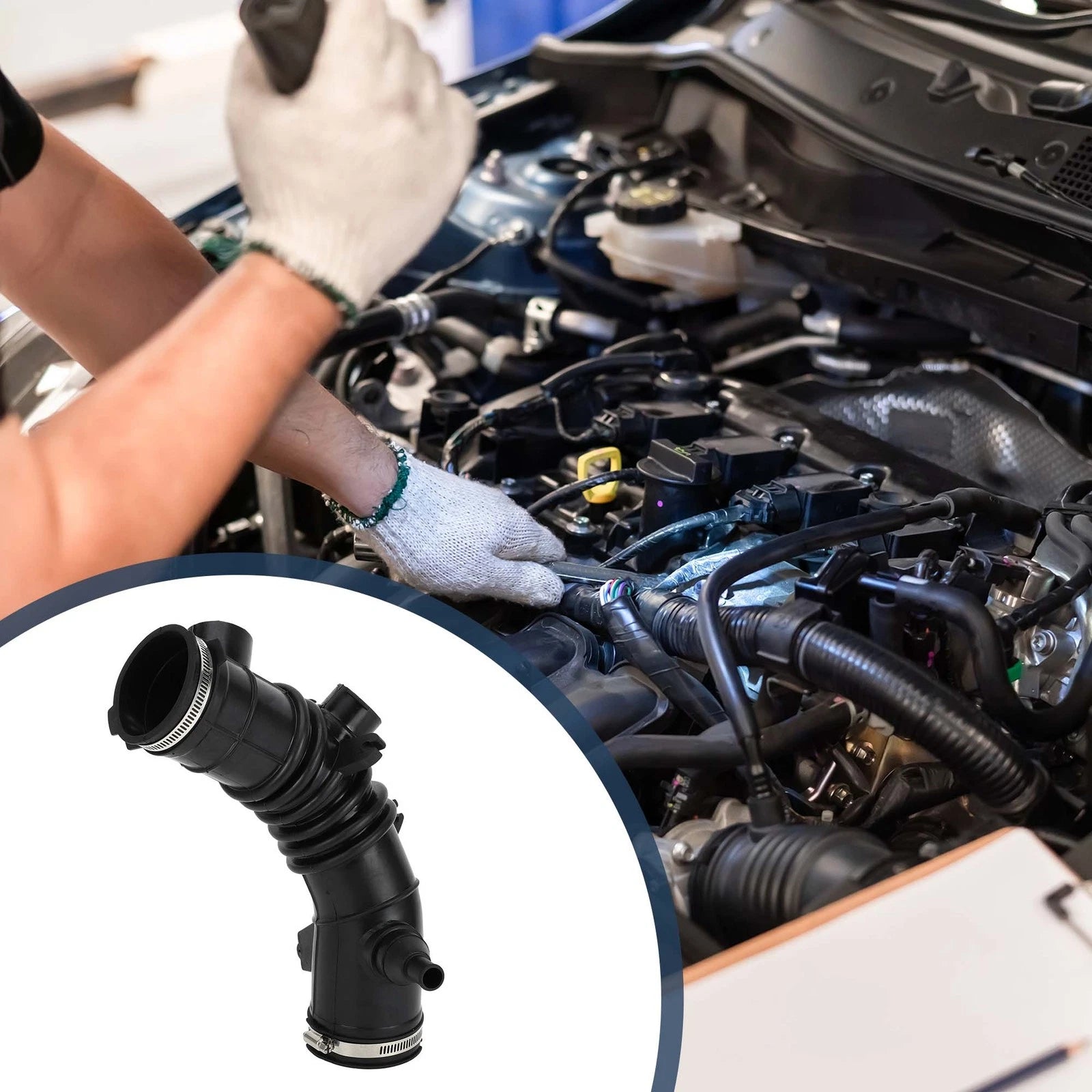 Intake Hose Tube with Clamps for Toyota Solara (2004–2008) Black