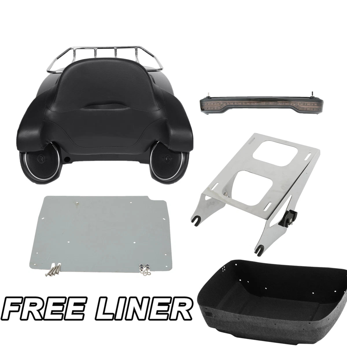 LED Speaker Trunk Pad Mount Rack for Harley Electra Road Glide (2014–2025)