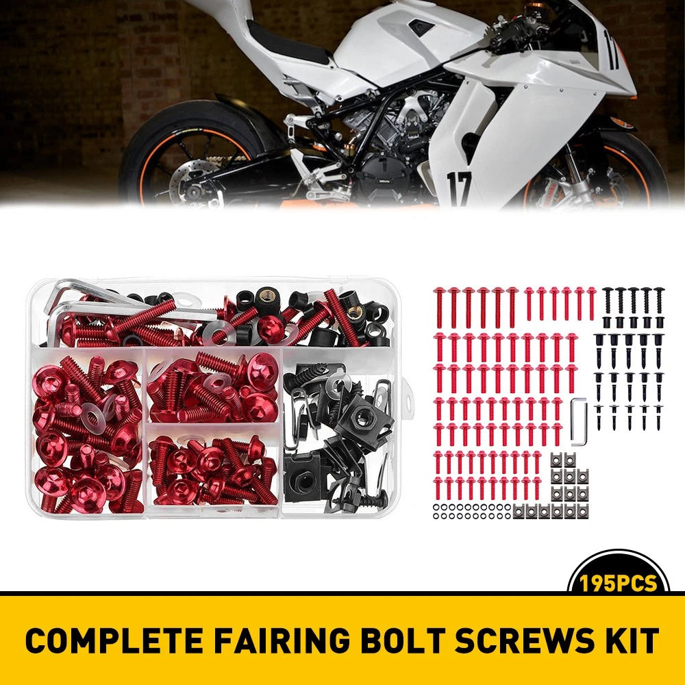 Fairing Bolts Kit Red Screws for Honda CBR600RR CBR1000RR (2003–2023)