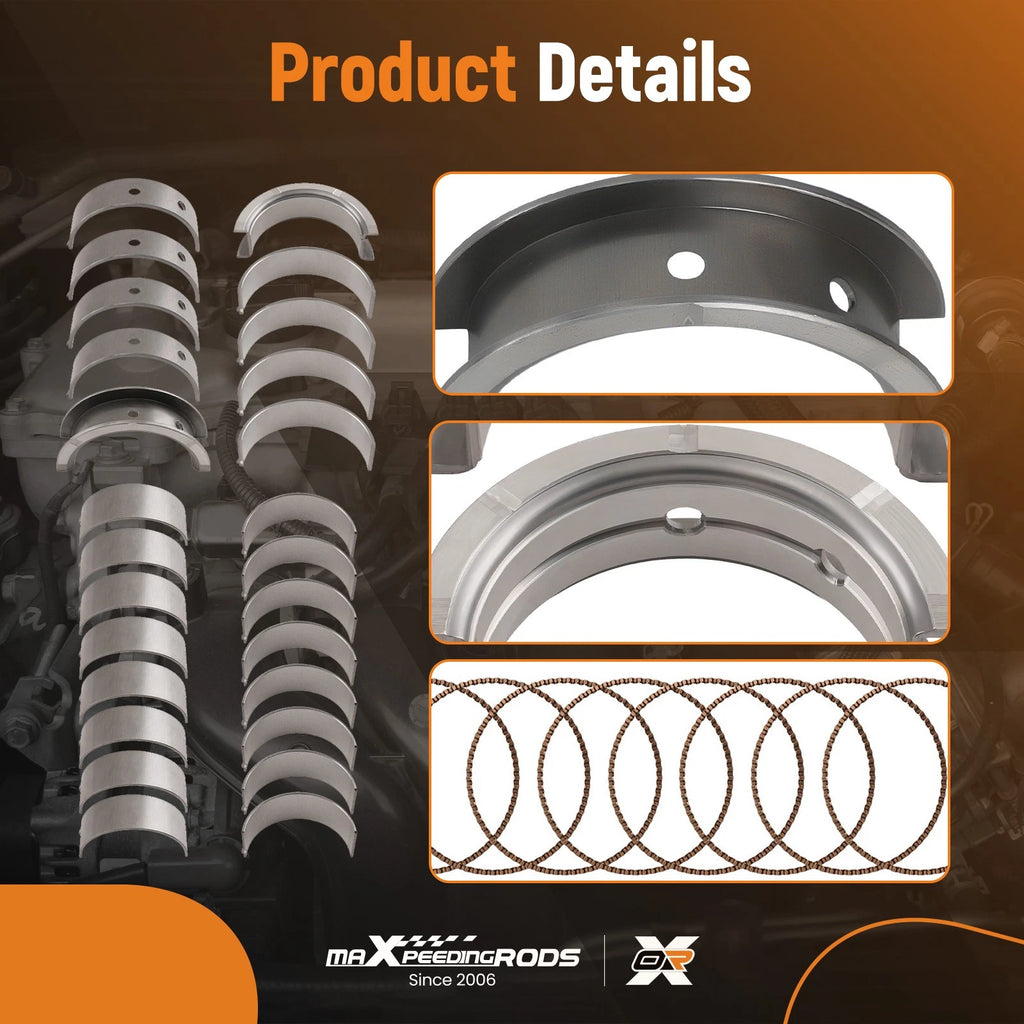 Rod & Main Bearing Set and Piston Rings for Chevy GMC LS (1999–2013)