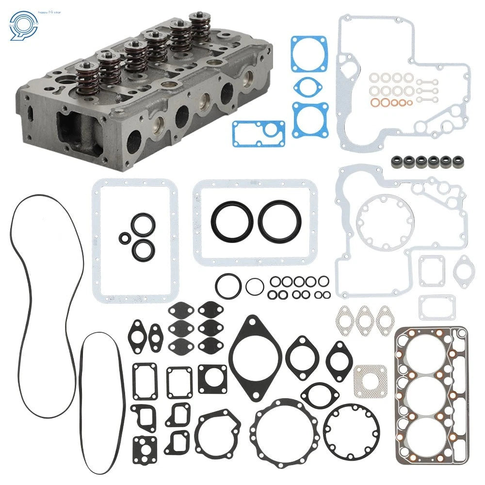 Complete Cylinder Head with Valves & Gasket Kit for Kubota D950 D850 