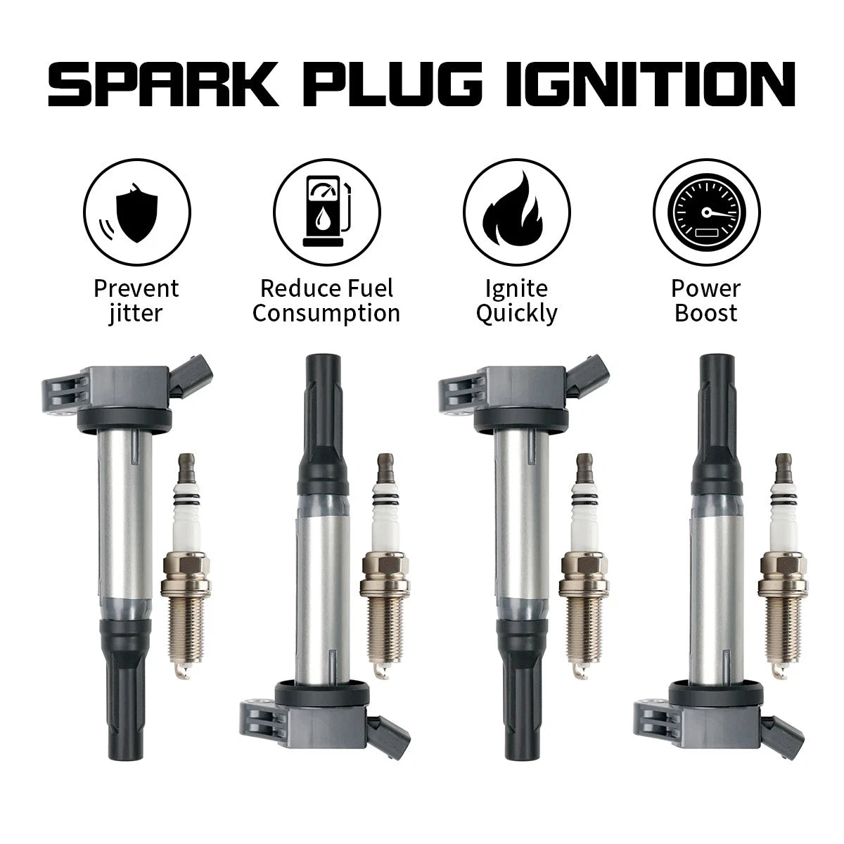 4X Ignition Coil & Spark Plug for Toyota Camry (2007–2017), Avalon (2005–2018), Highlander (2008–2017)