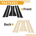 6 Pcs Door Pillar Window Trim for Subaru Forester (2019–2023) Black