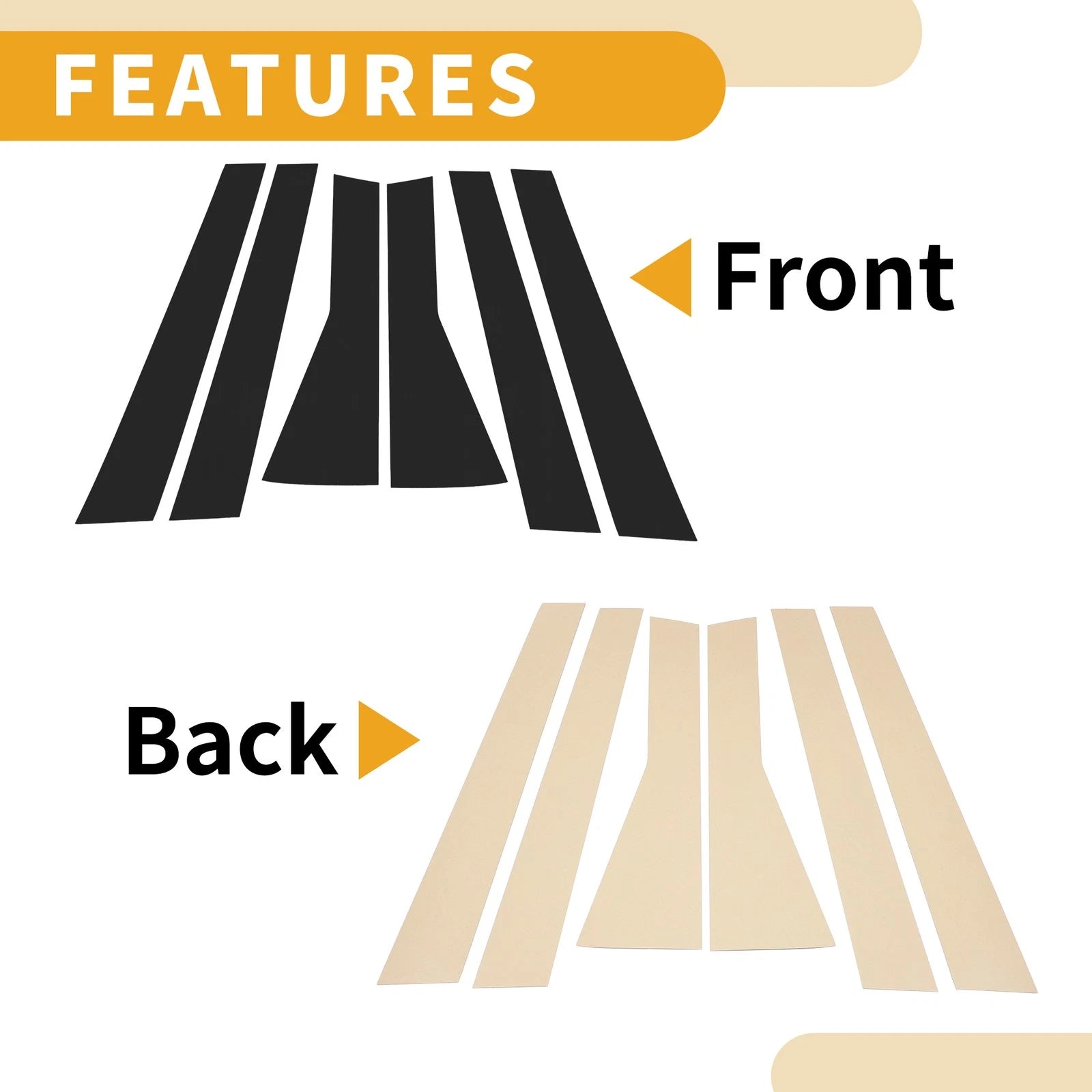 6 Pcs Door Pillar Window Trim for Subaru Forester (2019–2023) Black