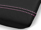 Leather Console Lid Armrest Cover for Volvo S80 (1999–2006) Black Pink Stitch
