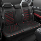 Set of 4 Diamond Stitch Mesh Seat Covers for Universal Fit (Black/Red/Gray)