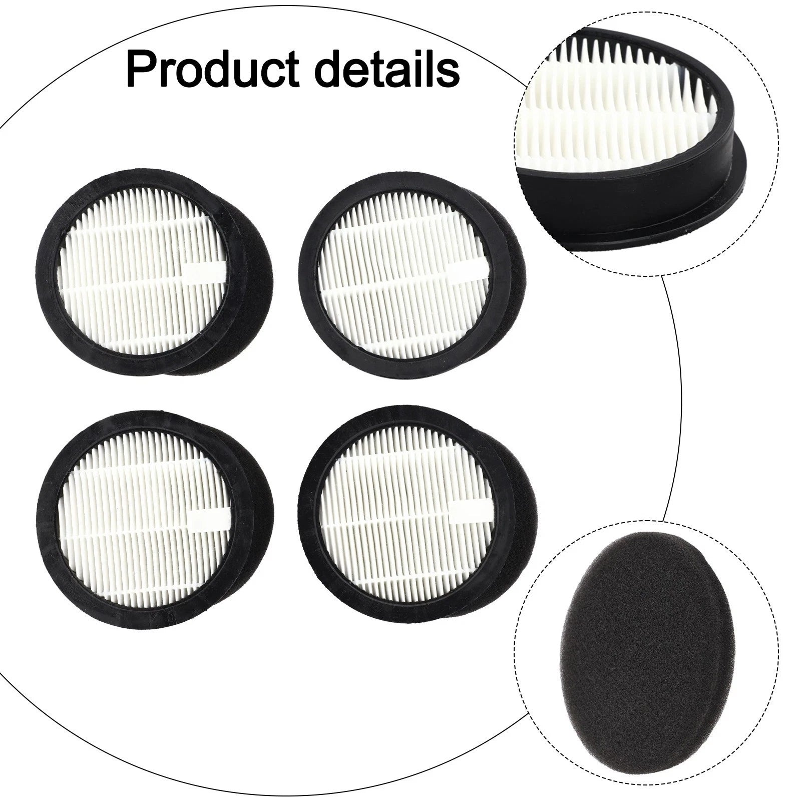 Set of 4 HEPA Filters for Laresar Elite 3 & WLUPEL KBHO15 Vacuum