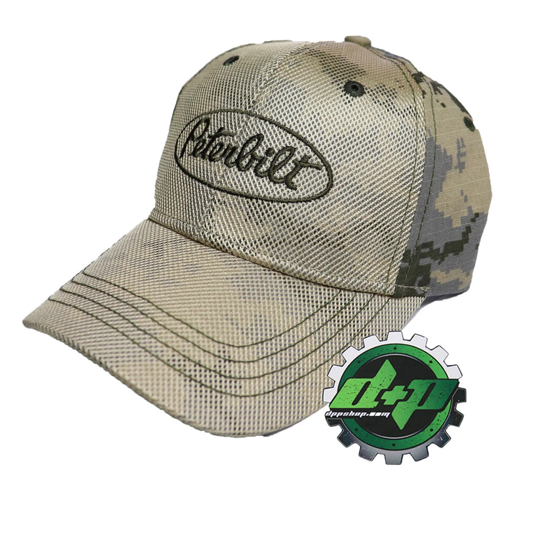 Digi Camo Mesh Overlay Hat for Peterbilt Motors (Snapback Cap)
