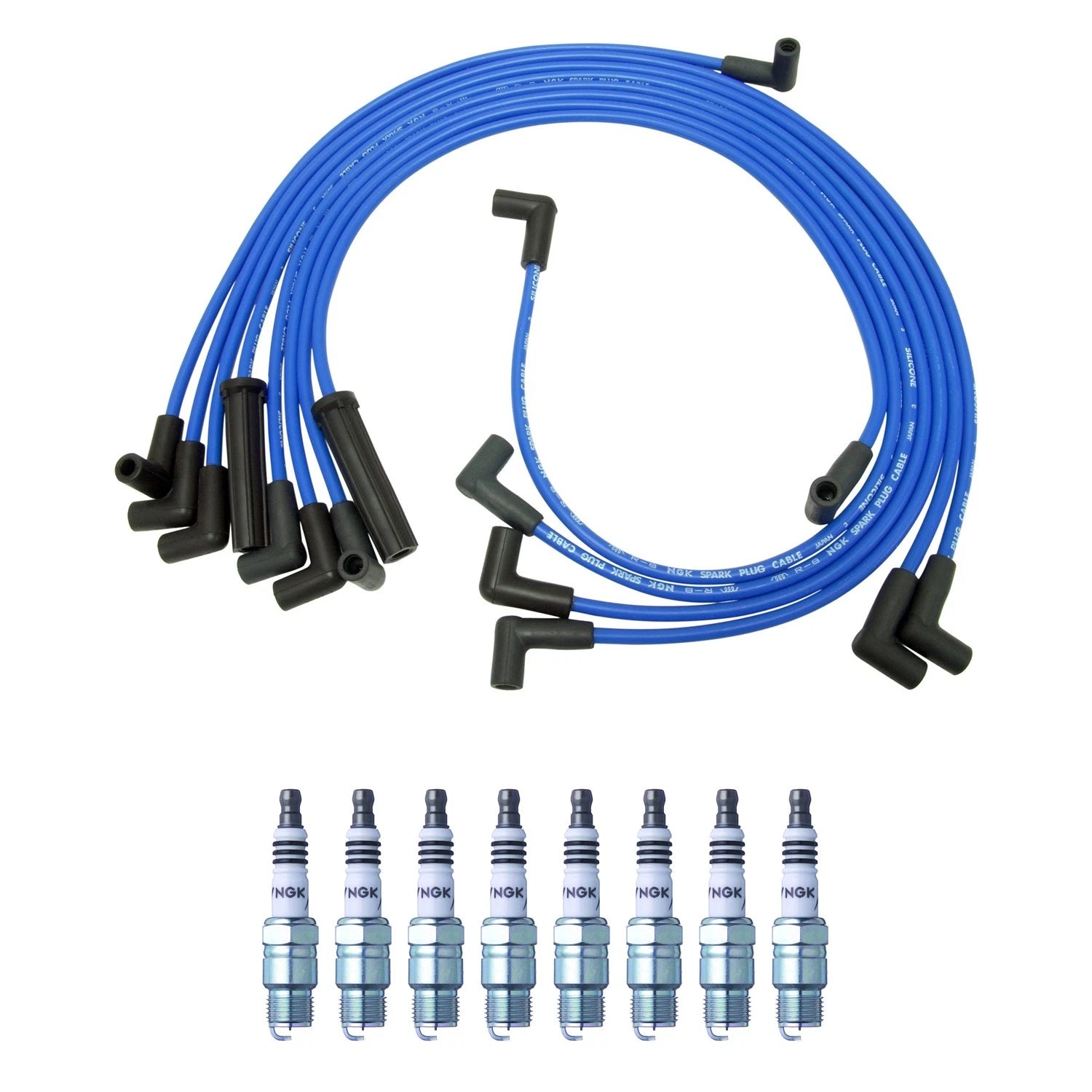 NGK 8mm Wire Set & Iridium Spark Plug Kit for C10 Suburban (1973–1991)