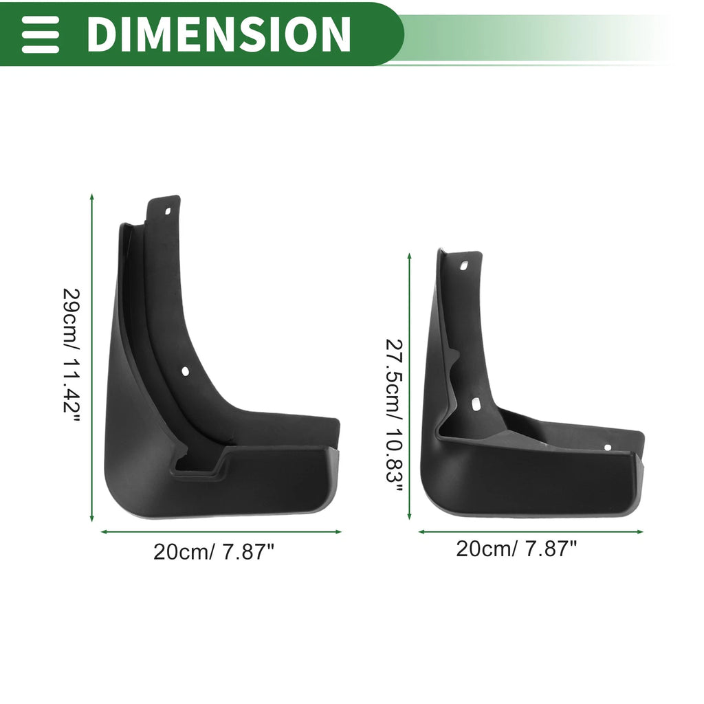 Set of 2 Mud Flap Splash Guards for Volkswagen GTI (2015–2017)