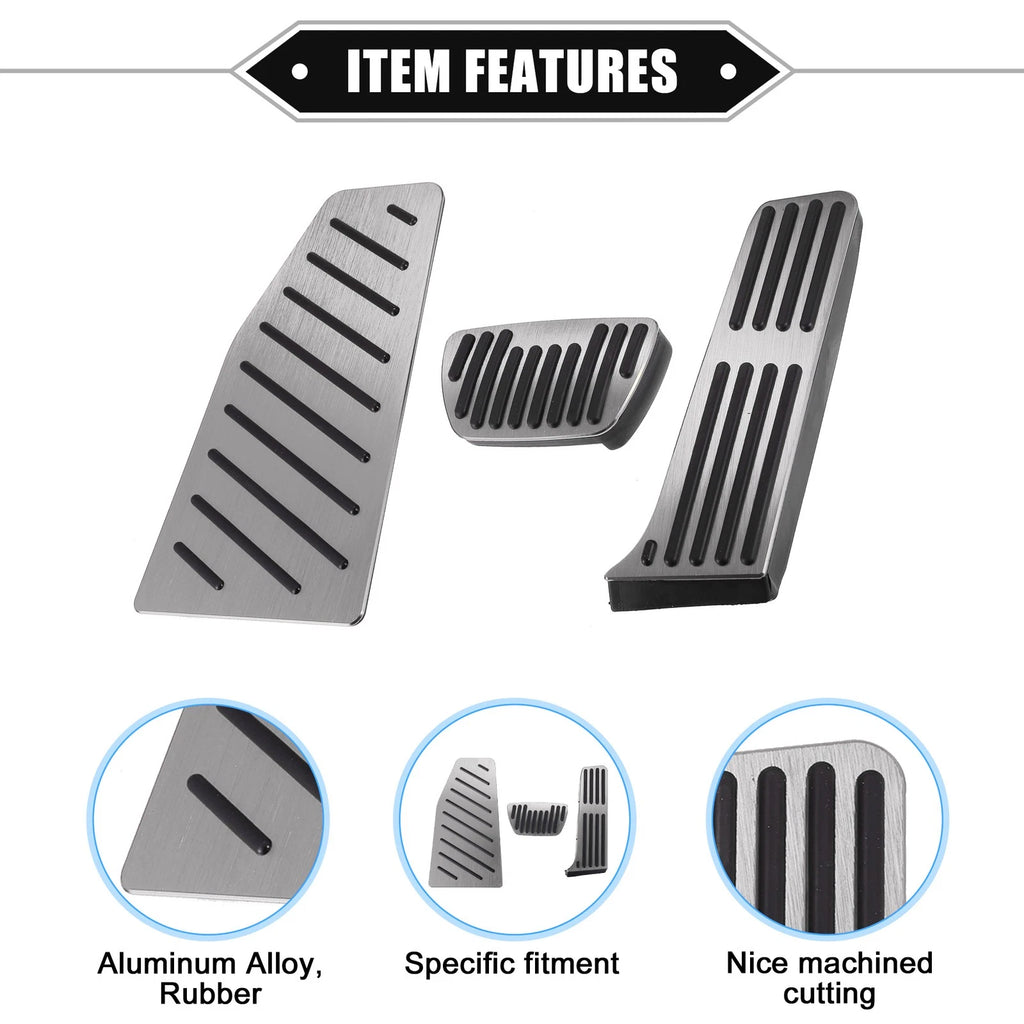 Gas Brake Footrest Pedal Pad for Toyota RAV4 (2019–2023) Aluminum Alloy Silver