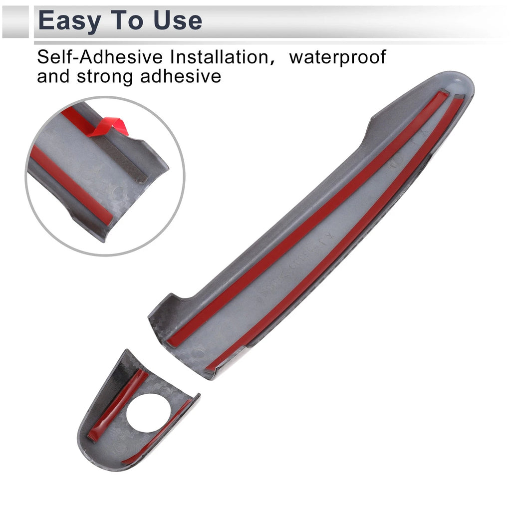 Door Handle Cover Trim for Toyota Highlander (2014–2019) Carbon Fiber Black